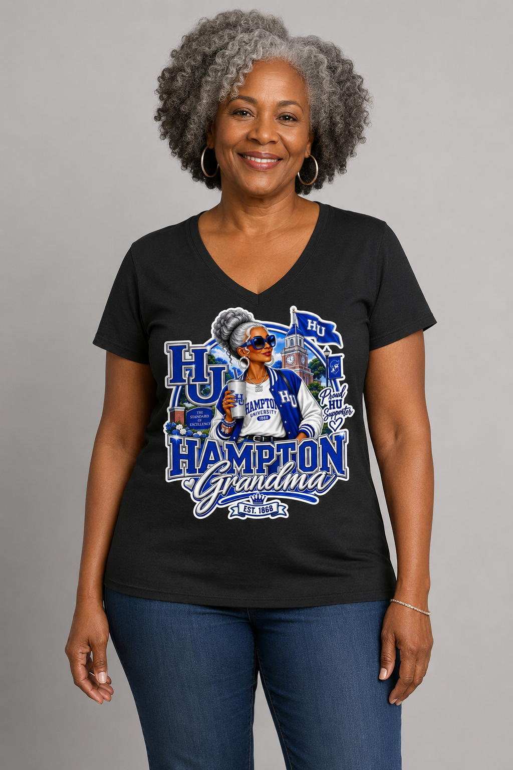 HAMPTON GRANDMA V NECK TEE